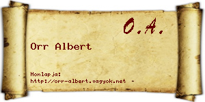Orr Albert névjegykártya